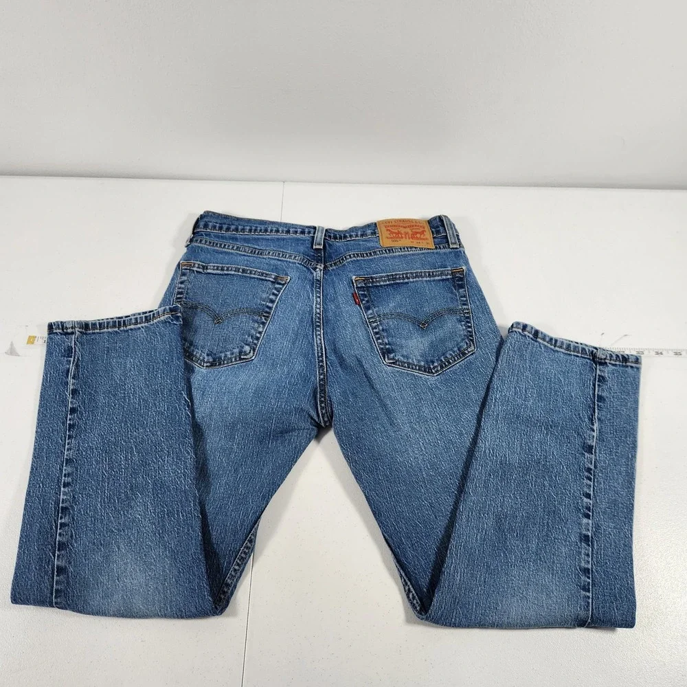 Levis 505 Regular Fit Straight Leg Jeans Mens 34x30 Medium Wash‎ Blue Denim